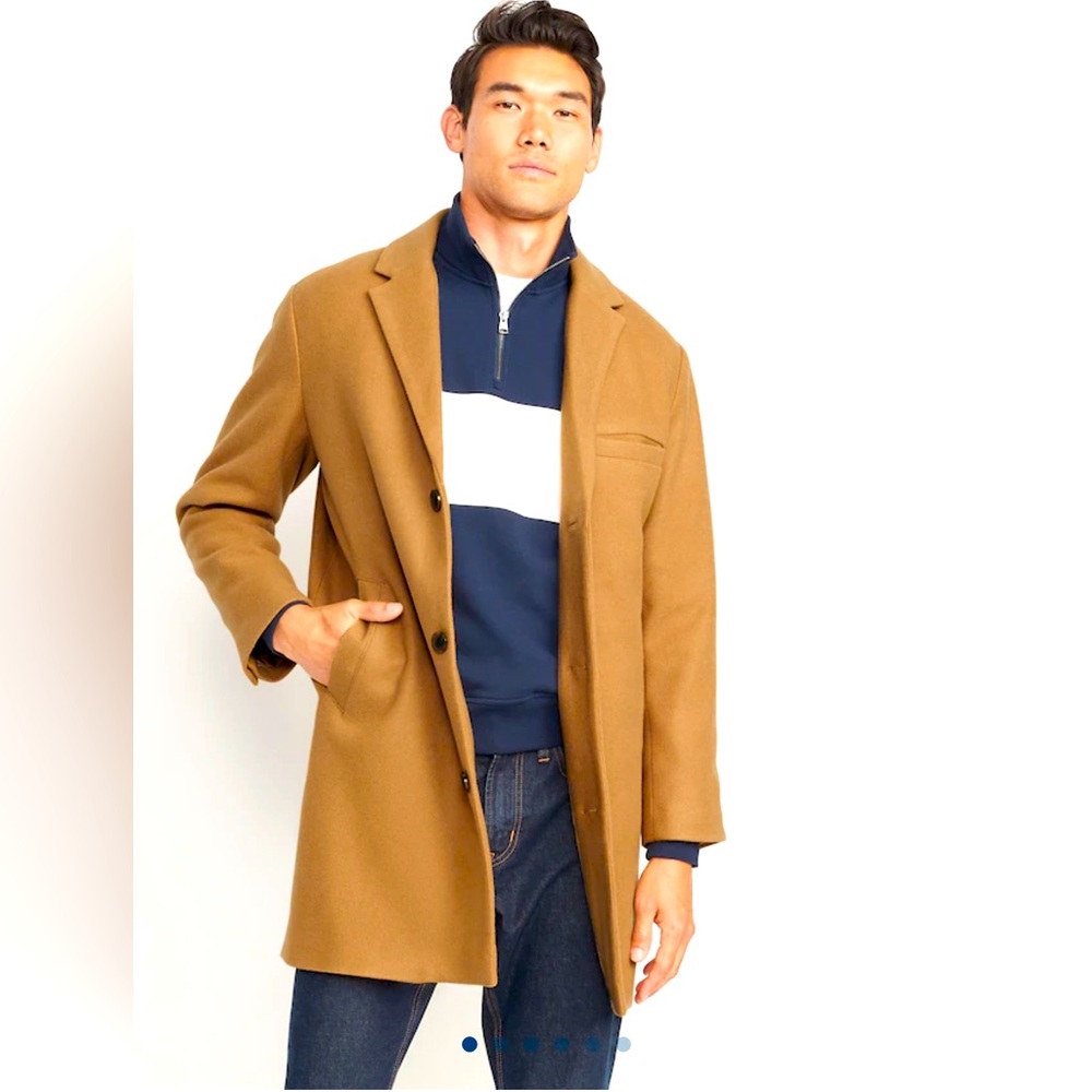 Old Navy Soft-Brushed Button-Front Topcoat for Men